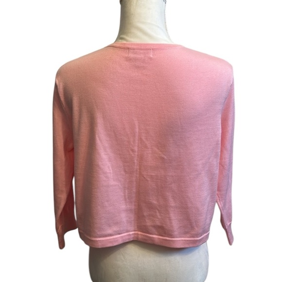 Lilly Pulitzer Cropped Cardigan in Pink, 3/4 Sleeve Women’s Size Large - Picture 2 of 9